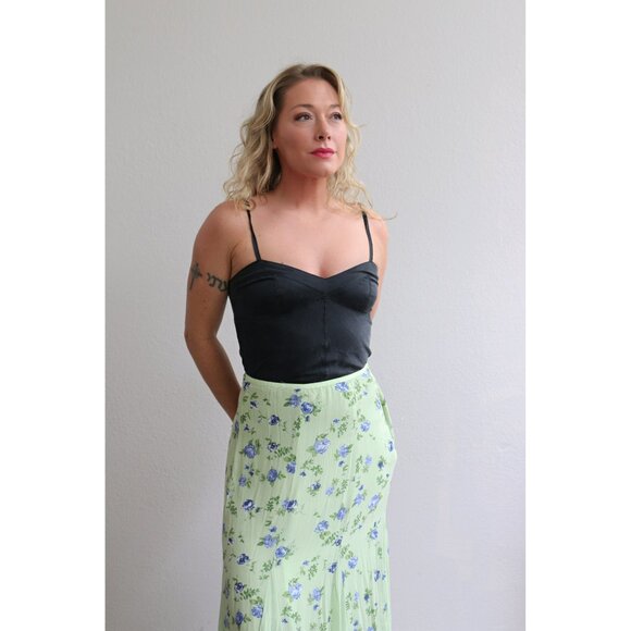 1990's Vintage April Cornell Spring Florals Skirt // Women's Medium to Large - Picture 5 of 11